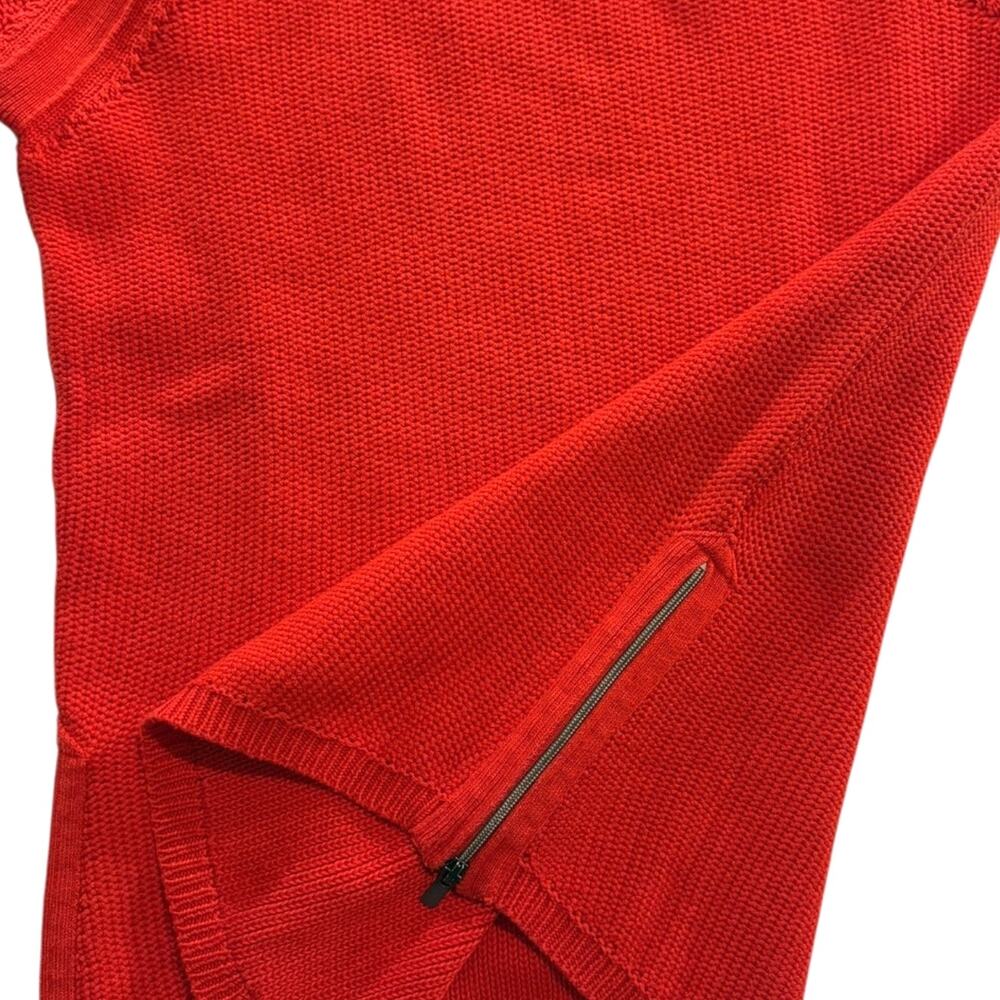 Athleta Red Side Zip Split Hem Textured Knit Swea… - image 7